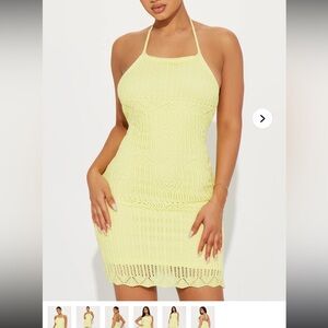Fashion Nova Yellow Mini Dress